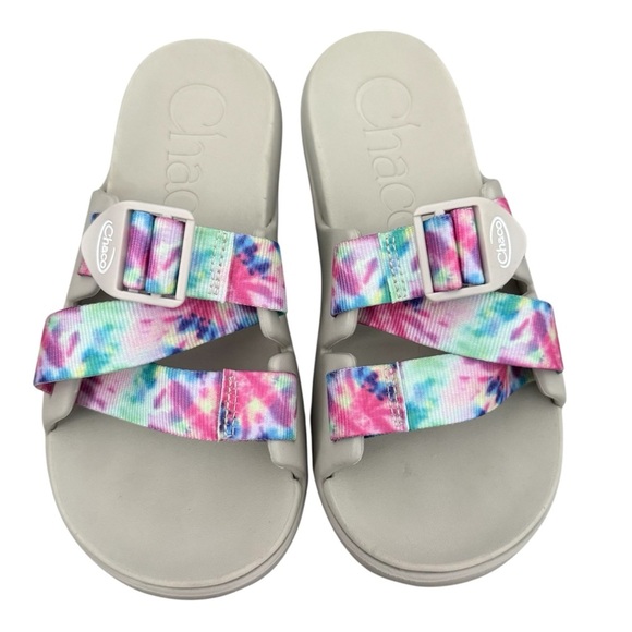 Chacos Chillos Slide Sandals Sz 7 Tie Dye Slip On Lightweight Comfy Arch Support - Picture 1 of 11